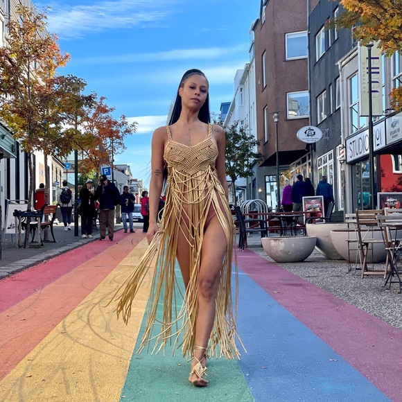 Handmade Macramé Rope Dress GoodVibeGoda Original - Picture 4 of 16